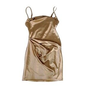 Lucy in the Sky Gold Satin Dress Size Small